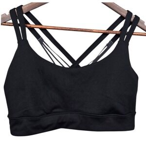 Women's Strappy Back Sports Bra - Black